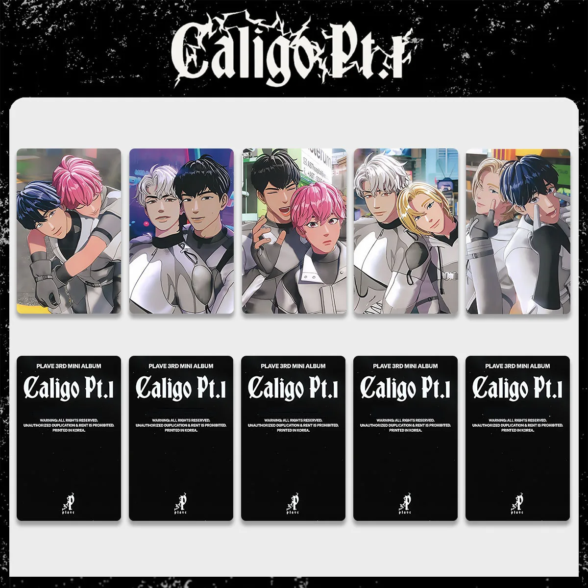 5Pcs/Set KPOP PLAVE Caligo Pt.1 Album Photocards EUNHO YEJUN BAMBY