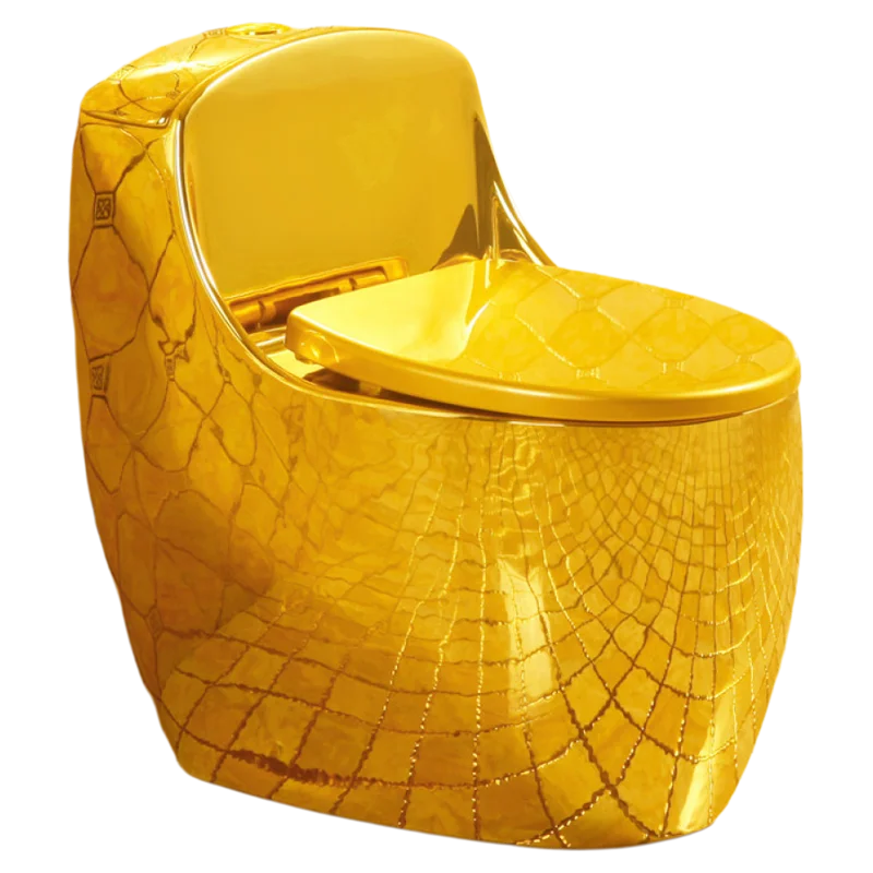 

Creative egg-shaped golden toilet siphon super swirl large-diameter water-saving silent toilet local
