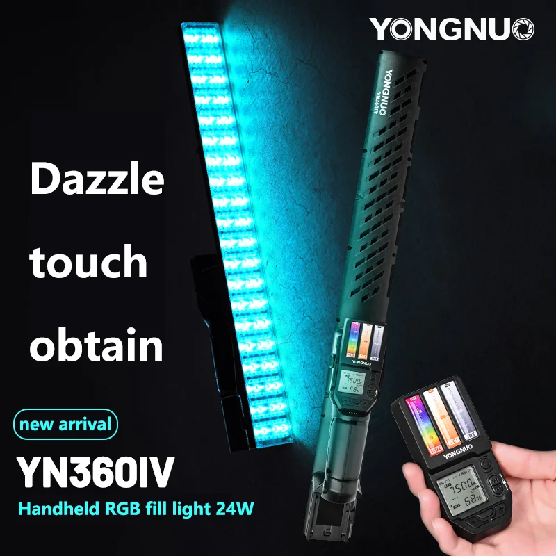 Yongnuo YN360IV 24W  RGB Colorful Handheld Stick Light 2000K-10000K LED Video Light APP Adjusting Controlled