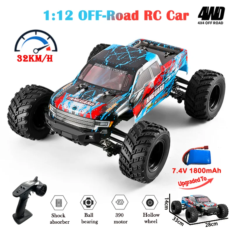 

HBX 903 1:12 Off-Road RC Car 32Km/H High Speed 4WD Drive Climbing Drift Racing LED Light Big Wheel RC Truck For Kids Gifts Toys