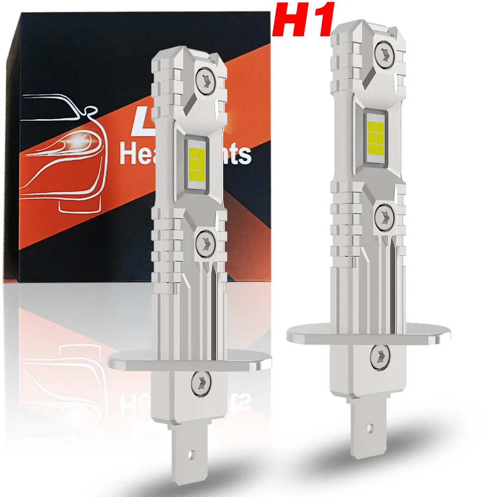 

2pcs H1 P14.5s LED Canbus No Error Car Headlight Bulbs DC 12V Powerful White Driving Fog Lamp Turbo Diode for Vehicles Auto Moto