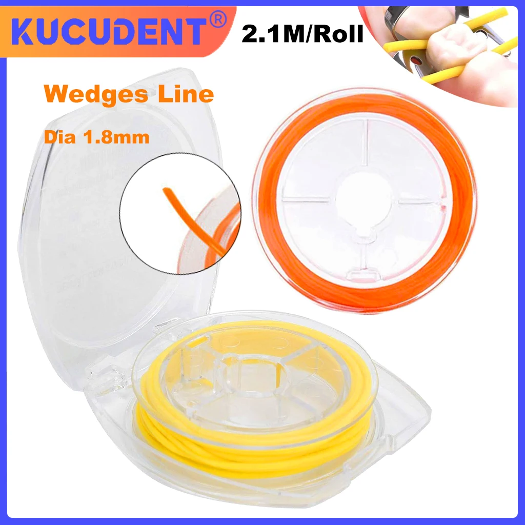 

KUCUDENT 2.1M/Roll Dental Wedge Rubber Dam Stabilizing Cord Wedges Dia1.8mm Clamps Sheets Elastic Wedge Line Dentistry Materials