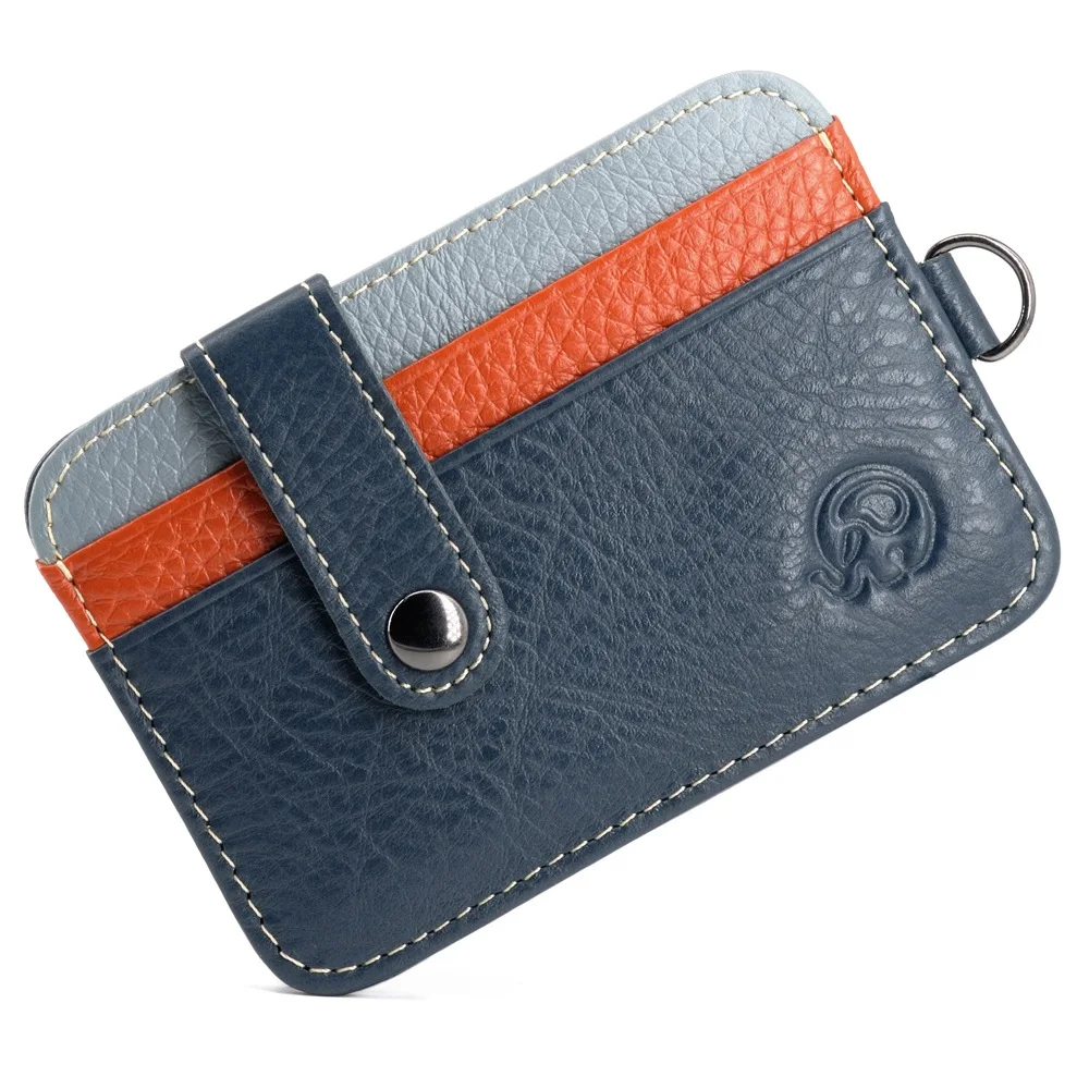 Genuine Leather ID Card Holder Candy Color Bank Credit Card Box Multi Slot Slim Card Case Wallet Women Men Business Card Cover