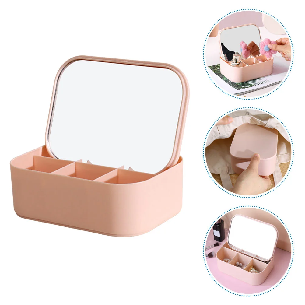 

Storage Vanity Mirror Makeup Jewellery Stand Portable Jewelry Case Travel Holder Small Organizer Box