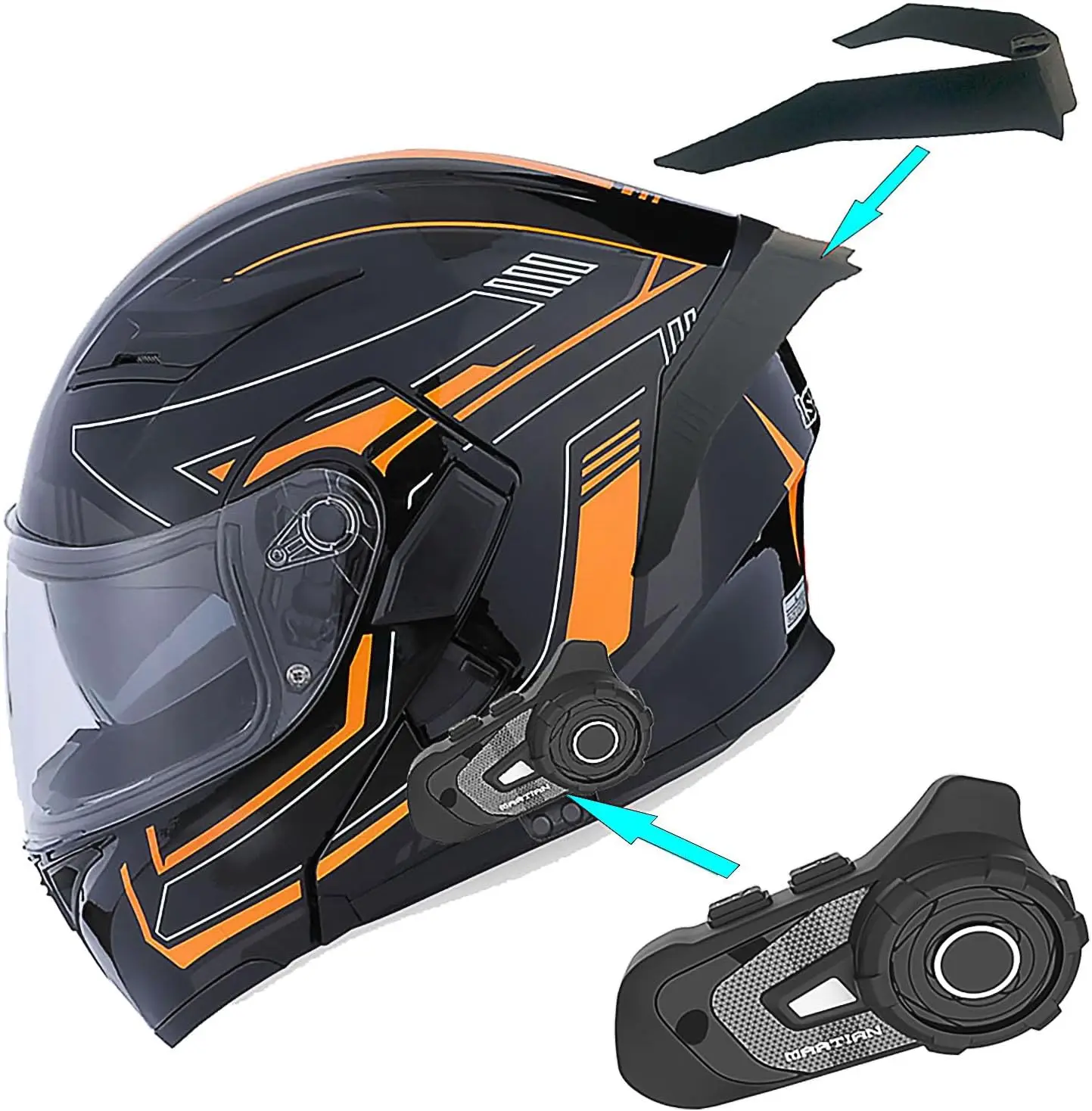 

Motorcycle Modular Full Face Helmet Flip up Dual Visor Sun Shield: HB89