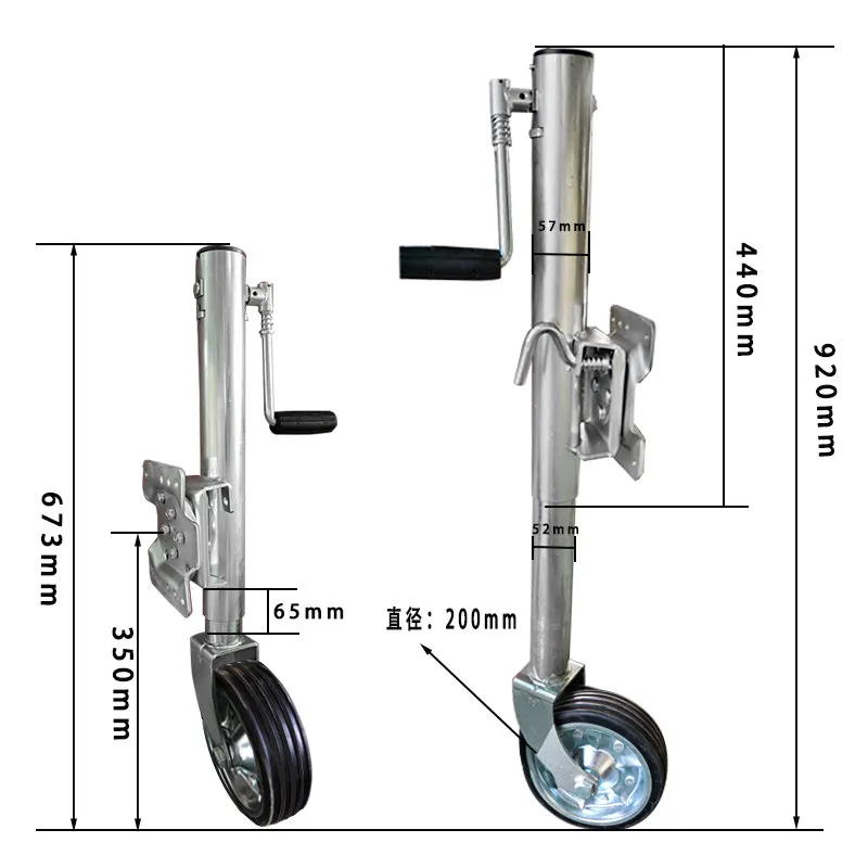 8 inch double drag side rocker bracket guide wheel jack with bearing