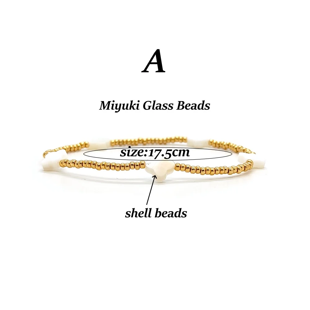 Vlen Miyuki Bracelets Natural Pearl Bracelet for Women 18 K Gold Plated Glass Beads Stretch Pulseras Boho Jewelry Accessories