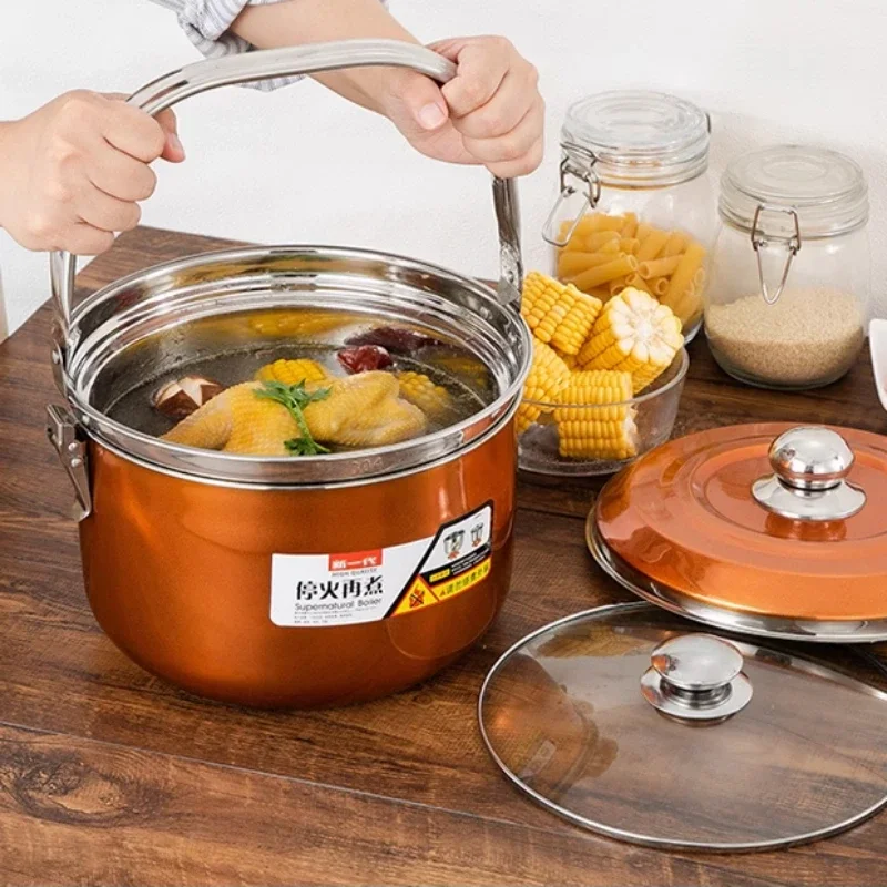 

Thickening 304 Stainless Steel Reboiler: Double Sealed Stew Pot, Energy Saving Cooker, Household Heat Preservation