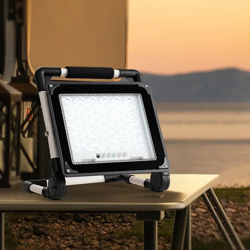 100W Flood Light LED Reflector Outdoor Floodlight COB Spotlight Searchlight Garden Lamp with 18650 Battery & Charger