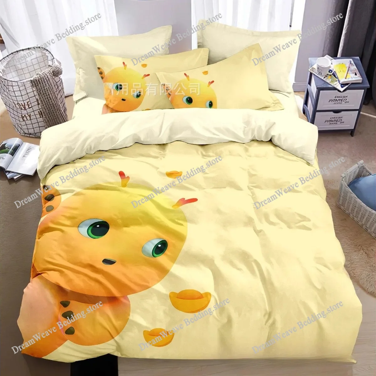 

Cute Cartoon Children's Duvet Cover Pillowcase N-Nailong Bedding Set Boys Girls Bedroom Decoration Single Double Size Kids Gift