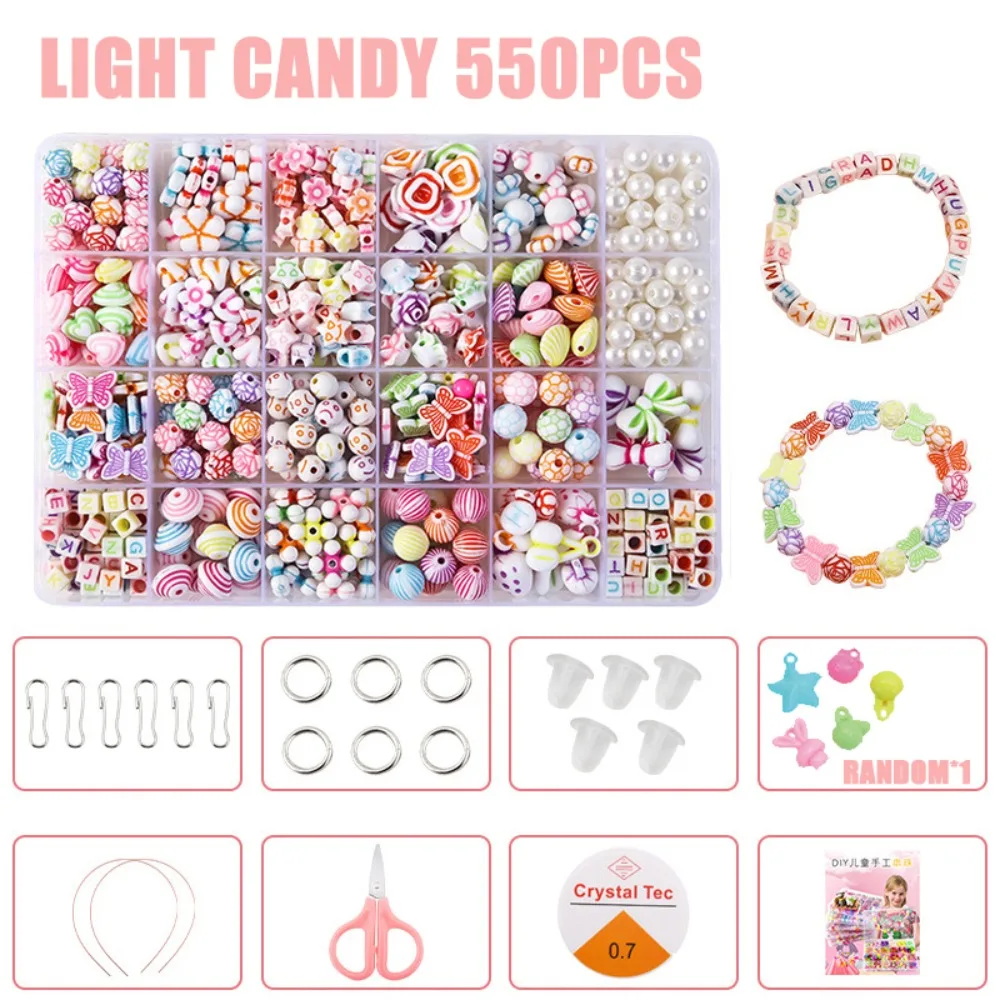 Arts Crafts DIY Handmade Beaded Kit Toy DIY Toy Handmade Kit for Make Bracelets Beads Toys Jewelry Set Colorful