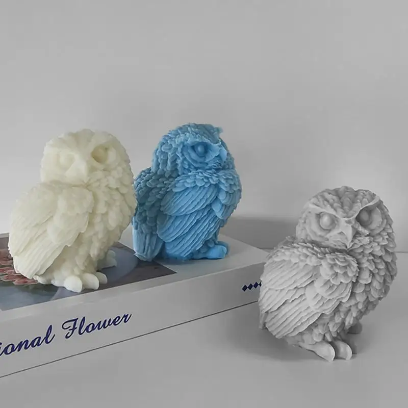 3D Owl Candle Mold Cute Silicone Candle Making Molds Easy Demoulding Heat Resistant Crafts Mold DIY Crafts Supplies home decor