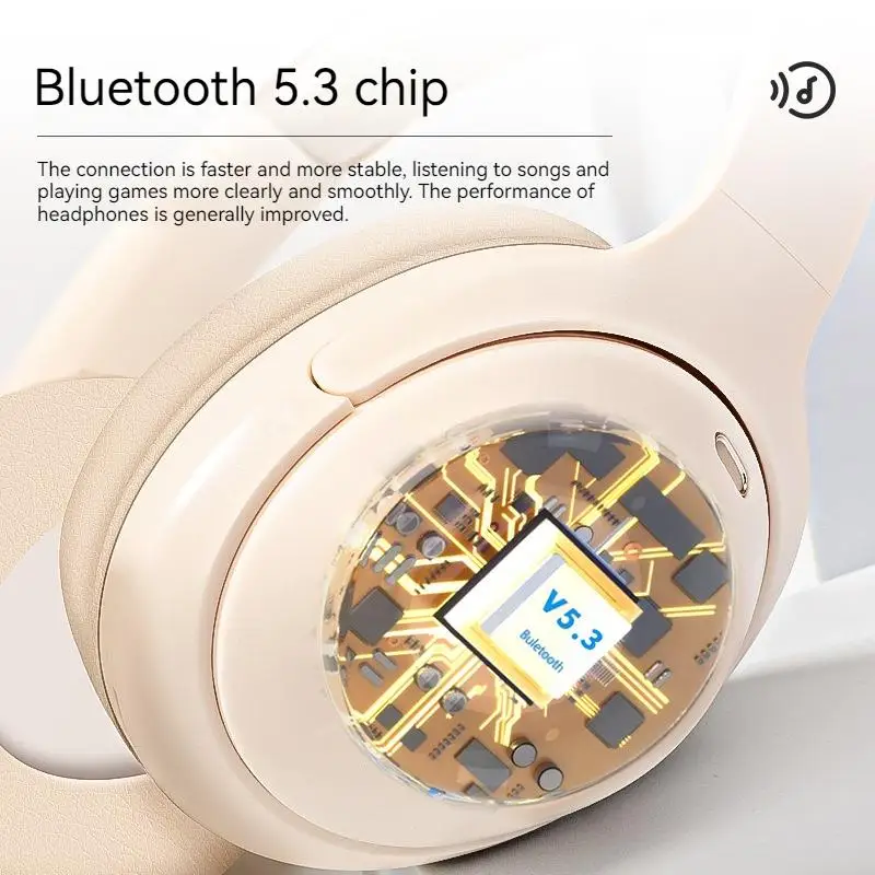 Subwoofer Gaming Wireless Bluetooth Headphones Over Ear HIFI Stereo Headset Noise Reduction Sports Earphones Music Player HD Mic view 5