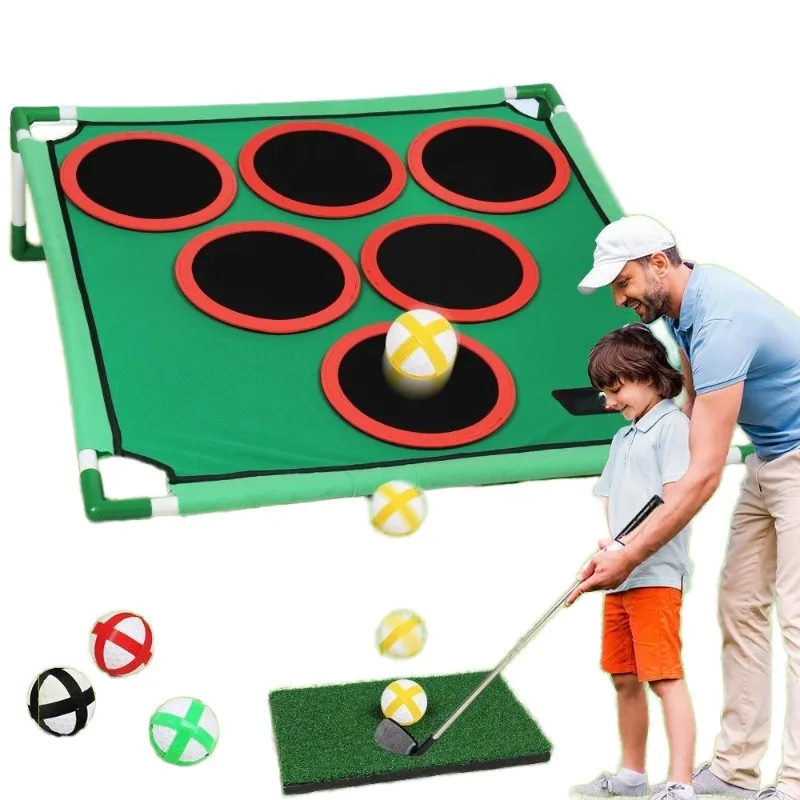 Mini Portable Backyard Golf Game Set, Cutter, Corn Hole, Sticky, Swing Trainer for Indoor Golf Training