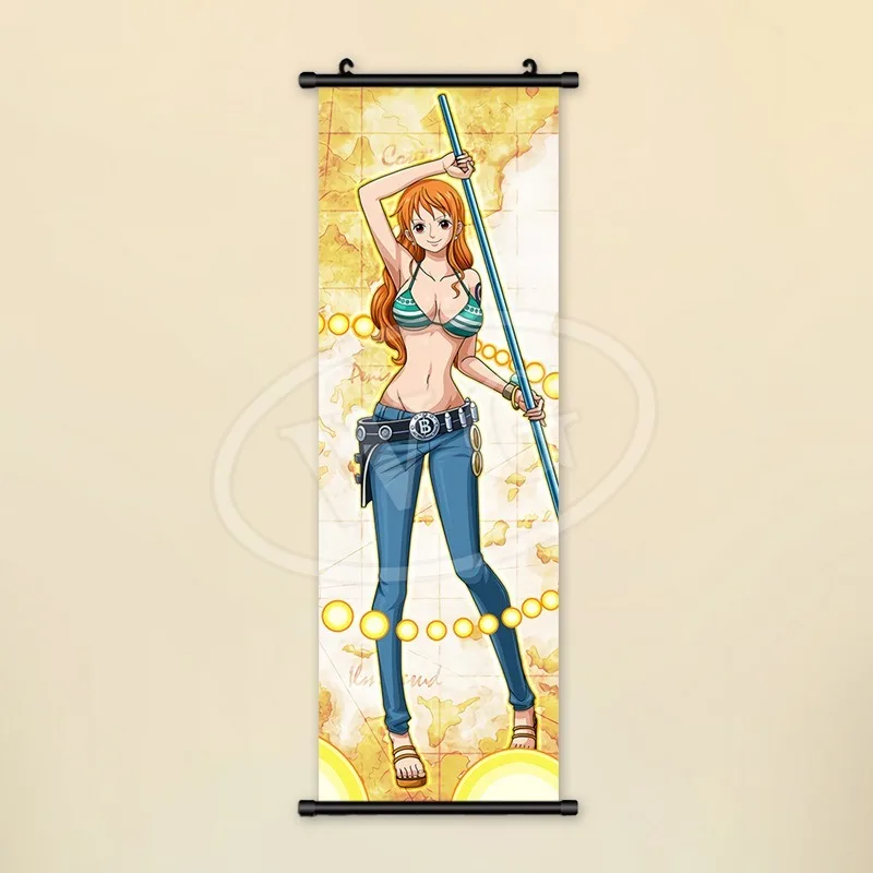 Cartoon Anime One Piece Golden Character Luffy Zoro Hot Selling Hanging Scroll Painting Bedroom Room Hanging Painting