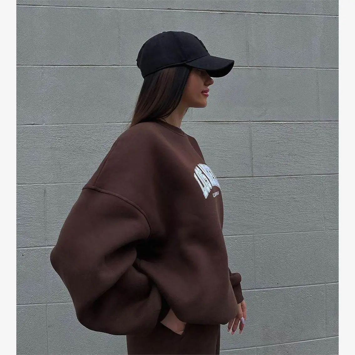 Set Sweater Kasual Wanita 2023, Set Celana Sweater Panjang, Hoodie Celana, Ensemble Modis Koleksi Musim Gugur, Bahan 9%-95%