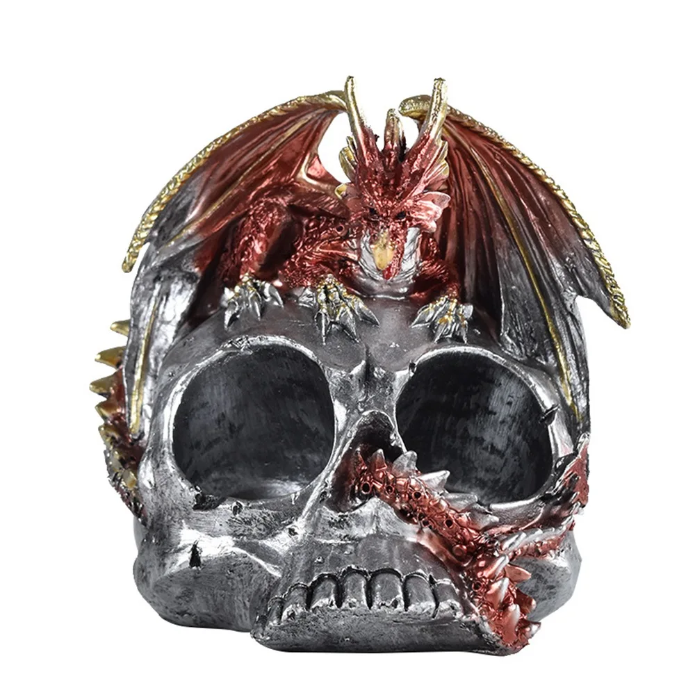 

Resin Crafts Halloween Dragon Skull Ornament Home Kitchen Bar Cake Shop Abstract Desktop Decoration Figurines Statues Decor