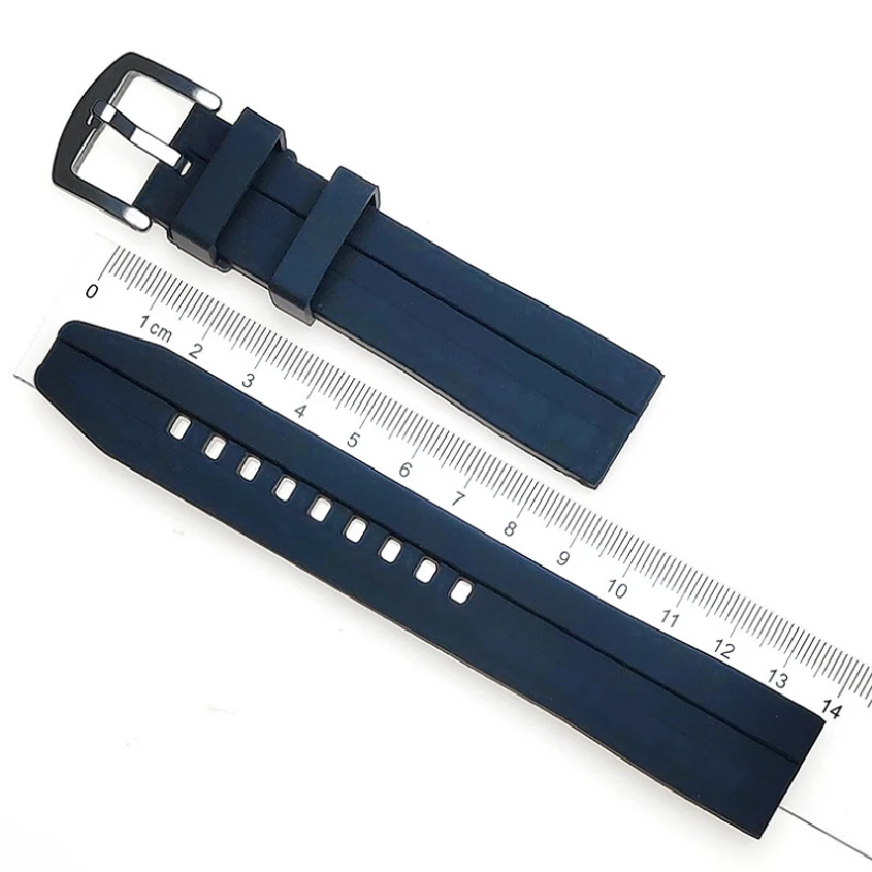 Lengthen Silicone Rubber Watch Strap 20mm 22mm Sports Watchband Blue Wristband Bracelets Reloj for Galaxy Watch for Huawei Watch