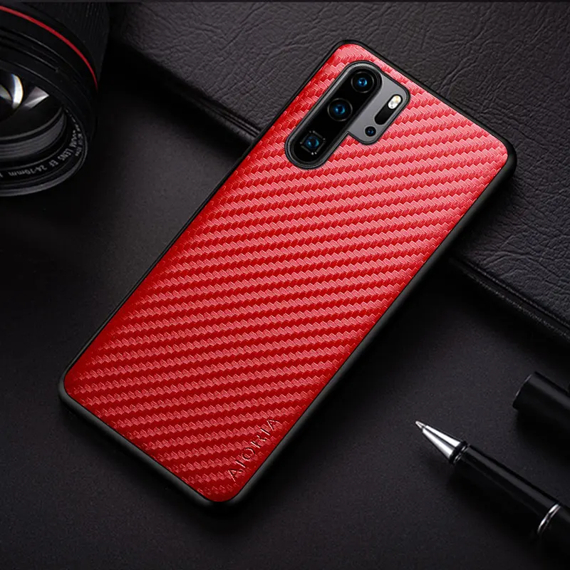 Etui z włókna węglowego do Huawei P30 P40 Pro Lite E Fashion Design Soft Back Cover do Huawei P Smart 2021 2019 Case — zdjęcie produktu 4