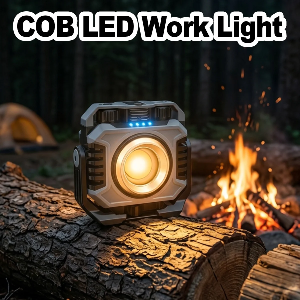 

COB Work Light LED Double Light Source Power Bank Waterproof Flashlight Strong Magnetic Bracket Lamp Rotating Portable Camping T