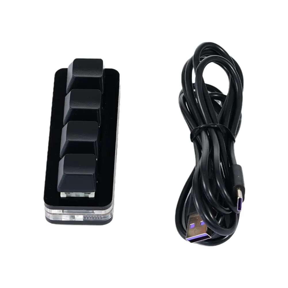 Custom USB Keyboard 4 Keys Macro Programmable Copy Paste Cut Mini Keypad HID Driver Free OSU Gaming Mechanical Keyboard
