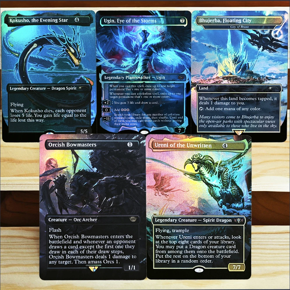 

TCG Rare Magical Game Foil Cards-Kokusho, the Evening Star/Ugin, Eye of the Storms/Bhujerba, Floating City/Orcish Bowmasters