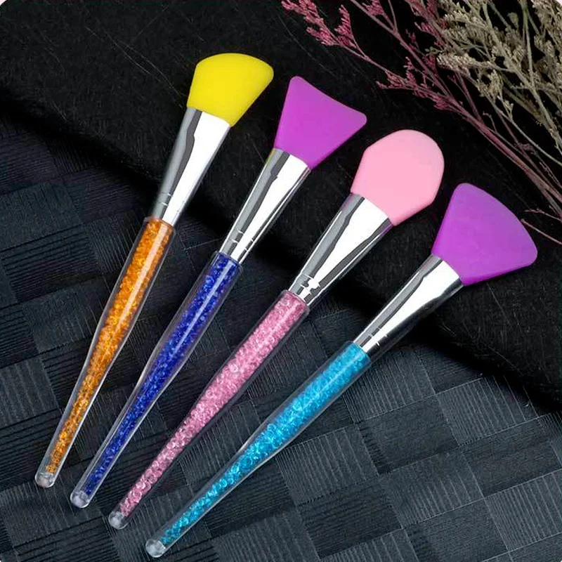 Mascarilla de silicona, brochas de maquillaje con diamantes de imitación, multifunción, DIY, base Facial, cosmética, herramienta de maquillaje de belleza