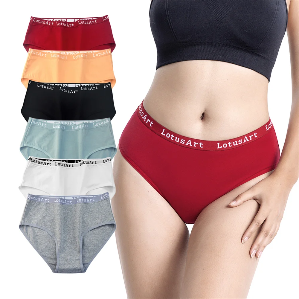 

6Piece Women Cotton Briefs Panties Underwear Sexy Soft Solid Color Panty Female Breathable Cotton Briefs Underpant Girl Lingerie