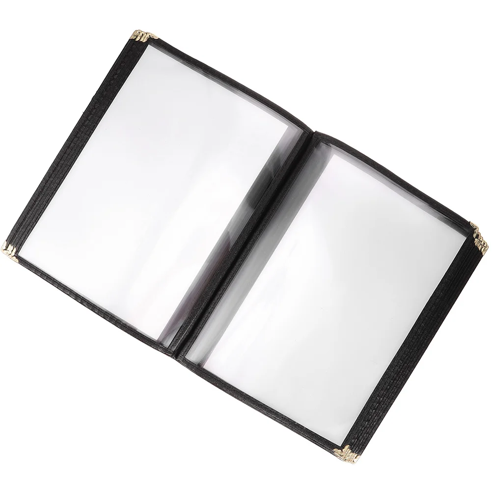 

Transparent Restaurant Menu Cover A4 Size Clear Durable PVC Menu Holder Folder Stain Resistant for Bar Restaurant