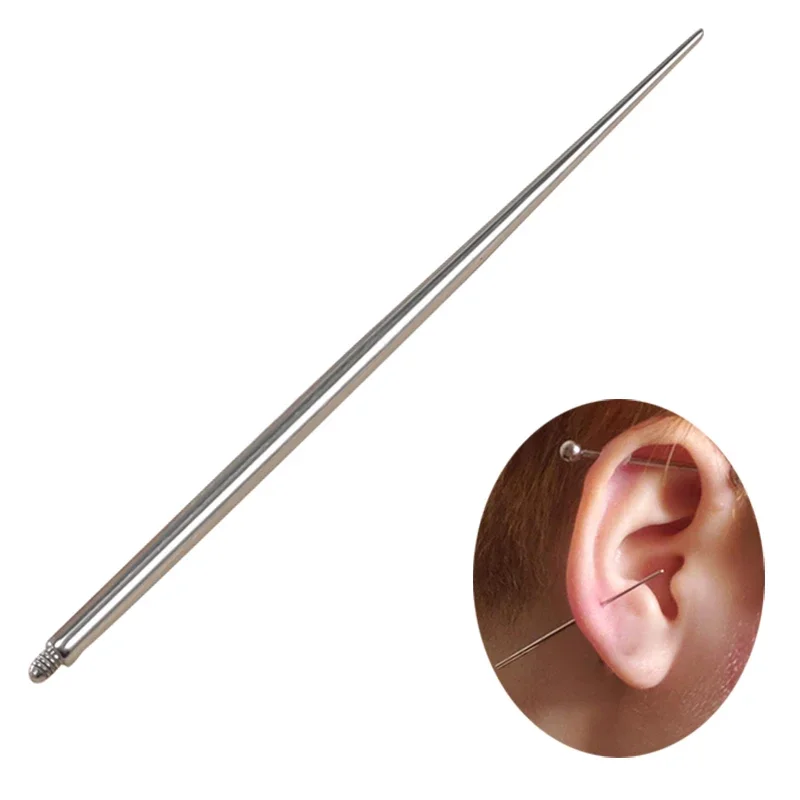 ASTM F136 Titanium Piercing Needles Size 18g/14g/16g Tattoo Needle Lip Navel Ear Ring Puncture Rod External Thread Kit Tool