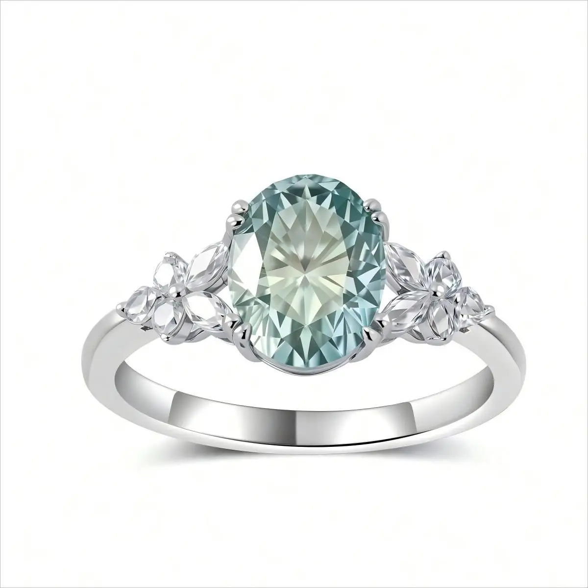 

CEICI 3CT 7x9MM Green Moissanite Wedding Rings S925 Sterling Silver 18K Gold for Women Engagement Party Jewelry Gift