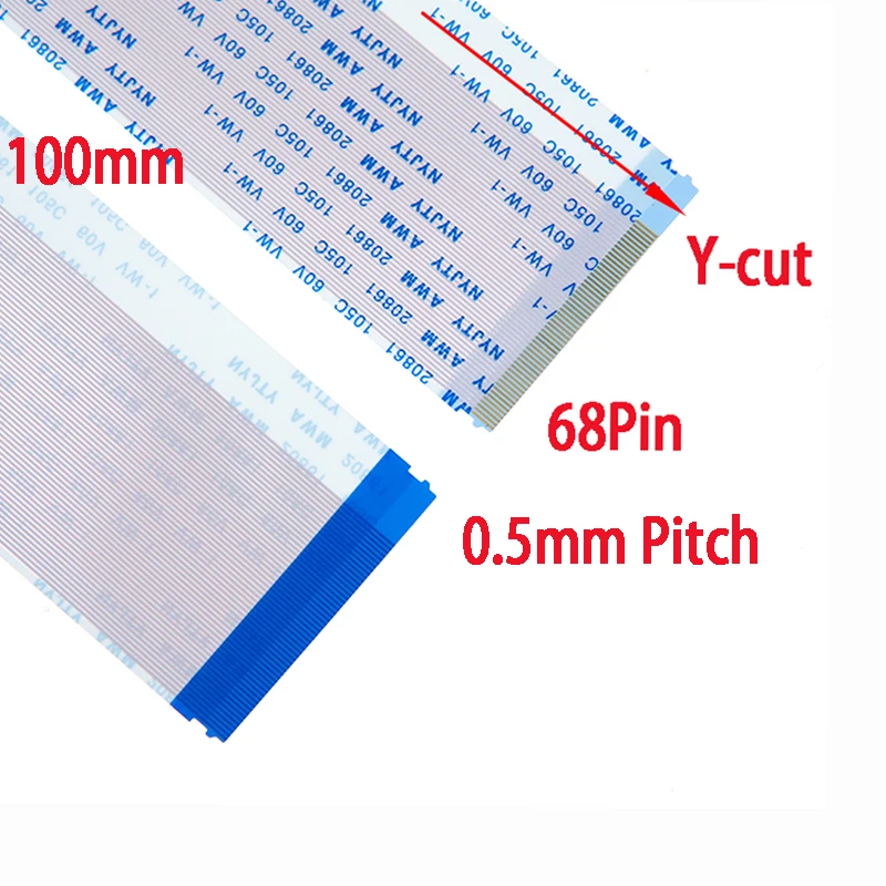 OEM/ODM AWM 20861 105C 60V VW-1 0.5mm Pitch 68Pin Y-cut FFC Flexible Flat Cable 100mm Length for LCD Display & Notebook Computer