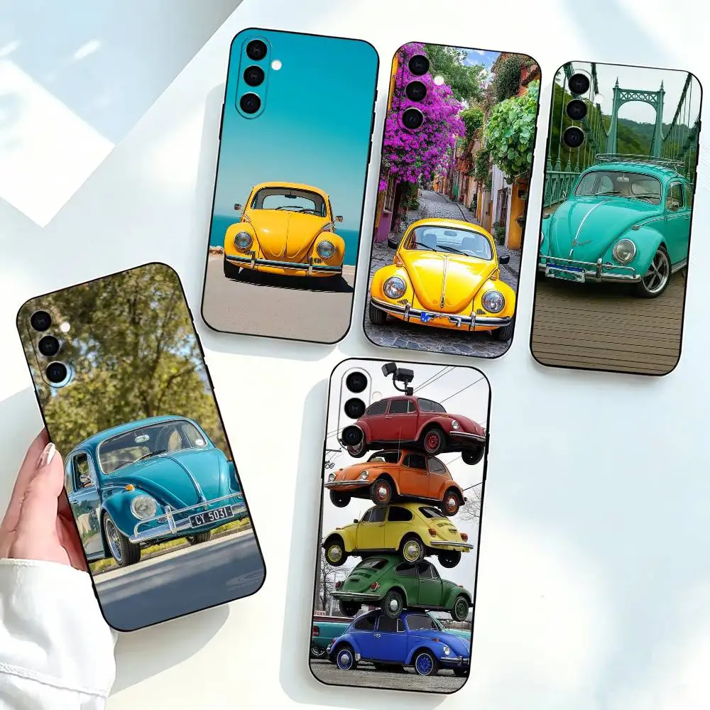 Vintage Beetle-e Cars-s  Phone Case Black Silicone Soft For Samsung Galaxy A73,A72,A71,A70,A53,A52,A51