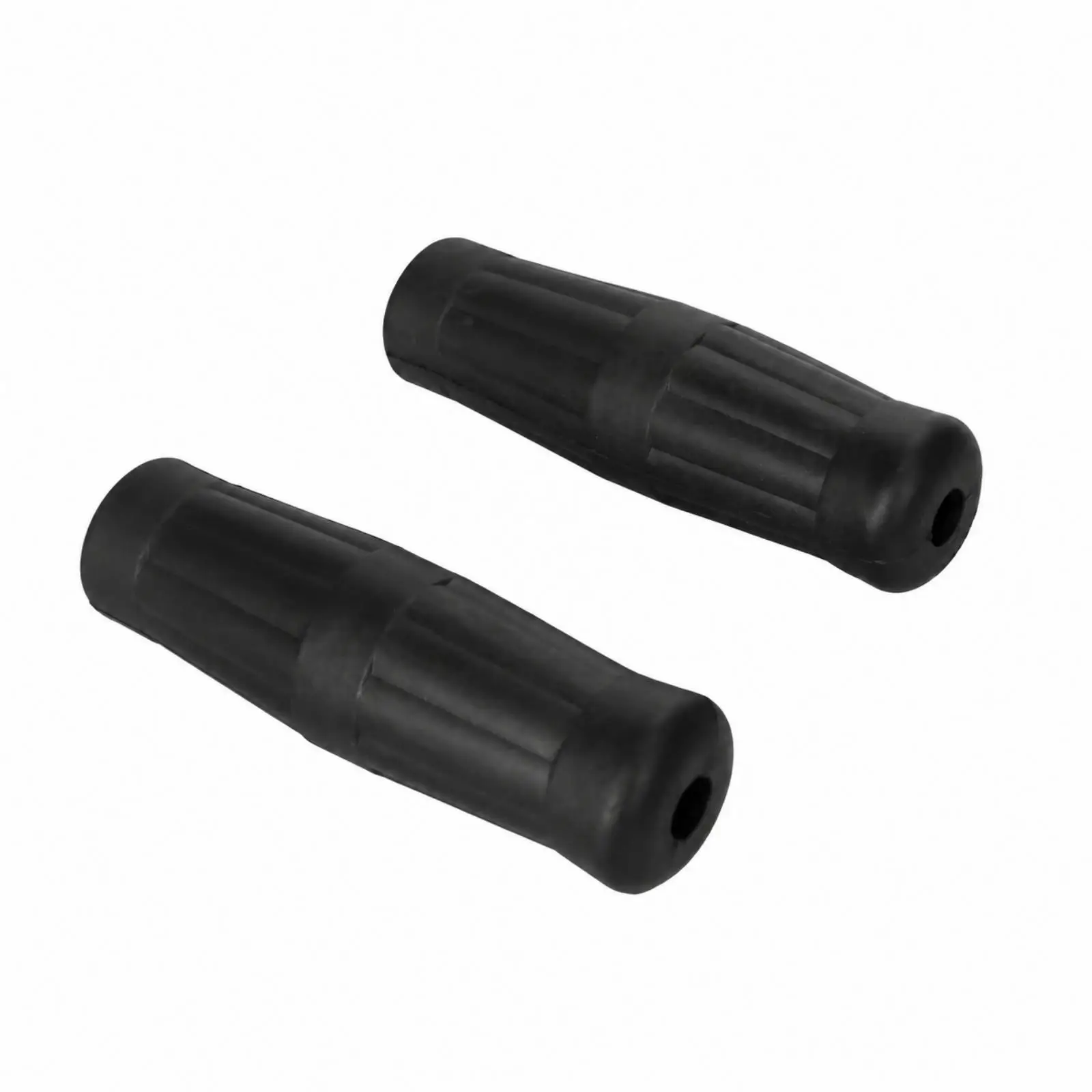 Motorcycle Handlebar Grip 124mm Black Rubber Retro Ribbed Anti Slip Comfort Grip for 22mm Cruiser Standard Classic Bikes
