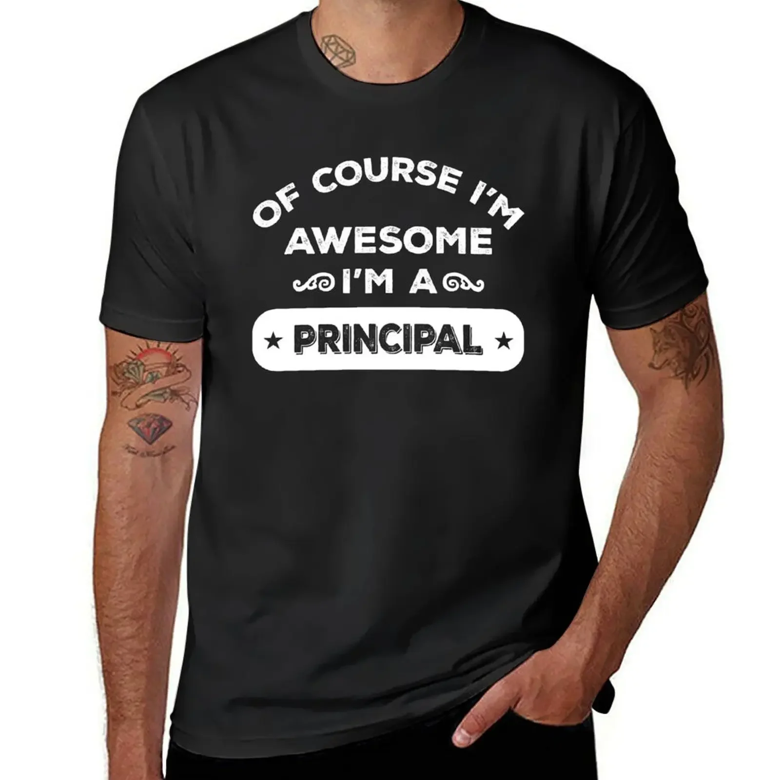 OF COURSE I'M AWESOME I'M A PRINCIPAL T-Shirt for a boy vintage cotton graphic tees mens graphic t-shirts pack