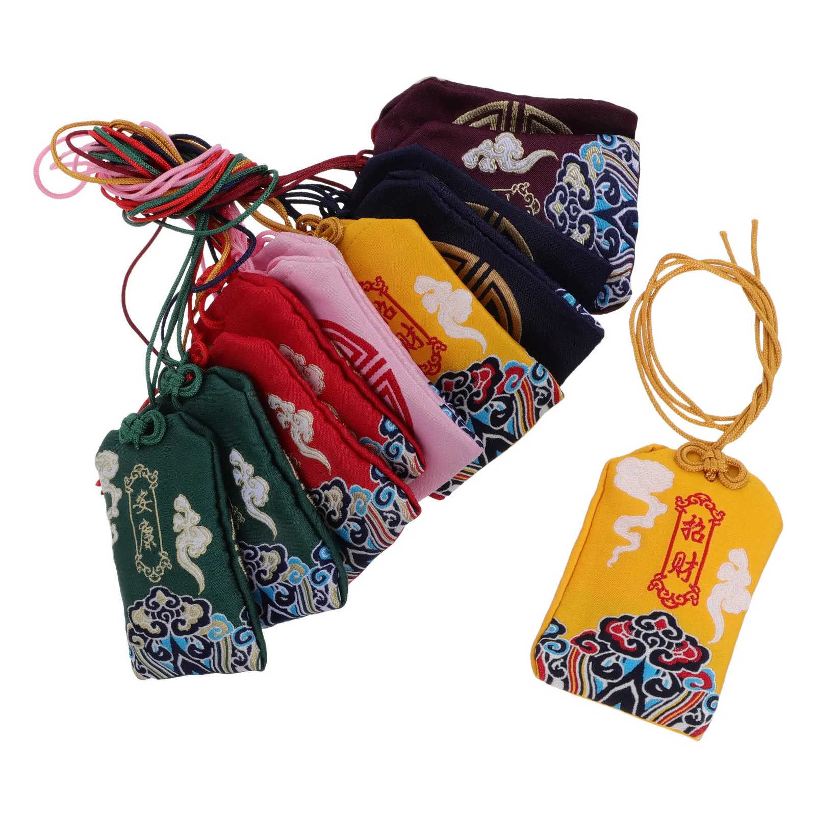 12Pcs Blessing Sachets Multi Purpose Lucky Amulet Hanging Bags for Home Office Car Feng Shui Wealth Charms Love Success