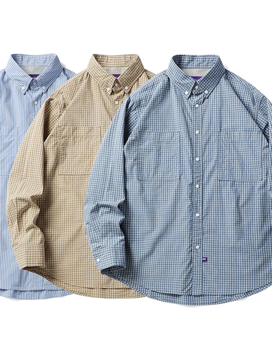 

High-End Purple Label Long Sleeve Loose Fit Striped Shirt Spring Trendy Brand Unisex Japanese Style Retro Fashion Cotton Shirt