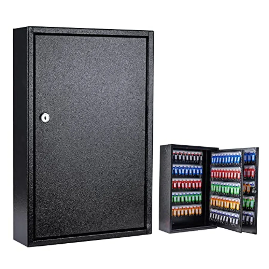 

Настенный металлический шкаф для ключей на 200 позиций с замком, органайзер для ключей с бирками-идентификаторами, сейф для хранения ключей, держатель для ключей