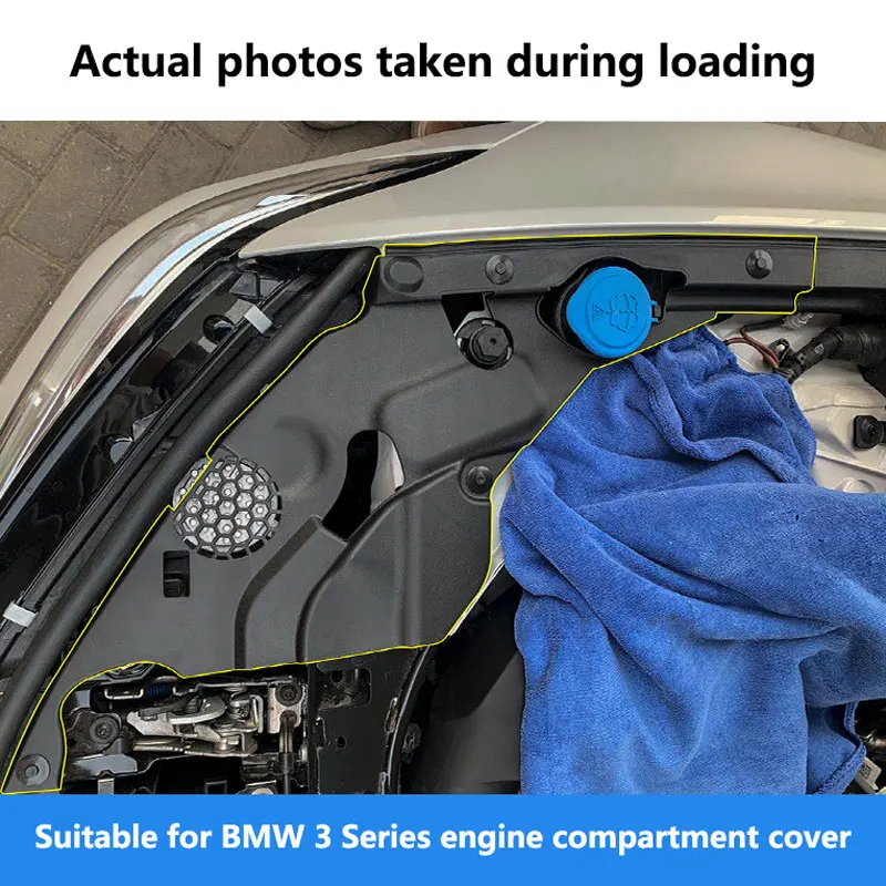 2PCS Car Front Engine Compartment Protective Cover For BMW 3 Series G20 G28 2020 2021 2022 2023 Dustproof Headlight Modification