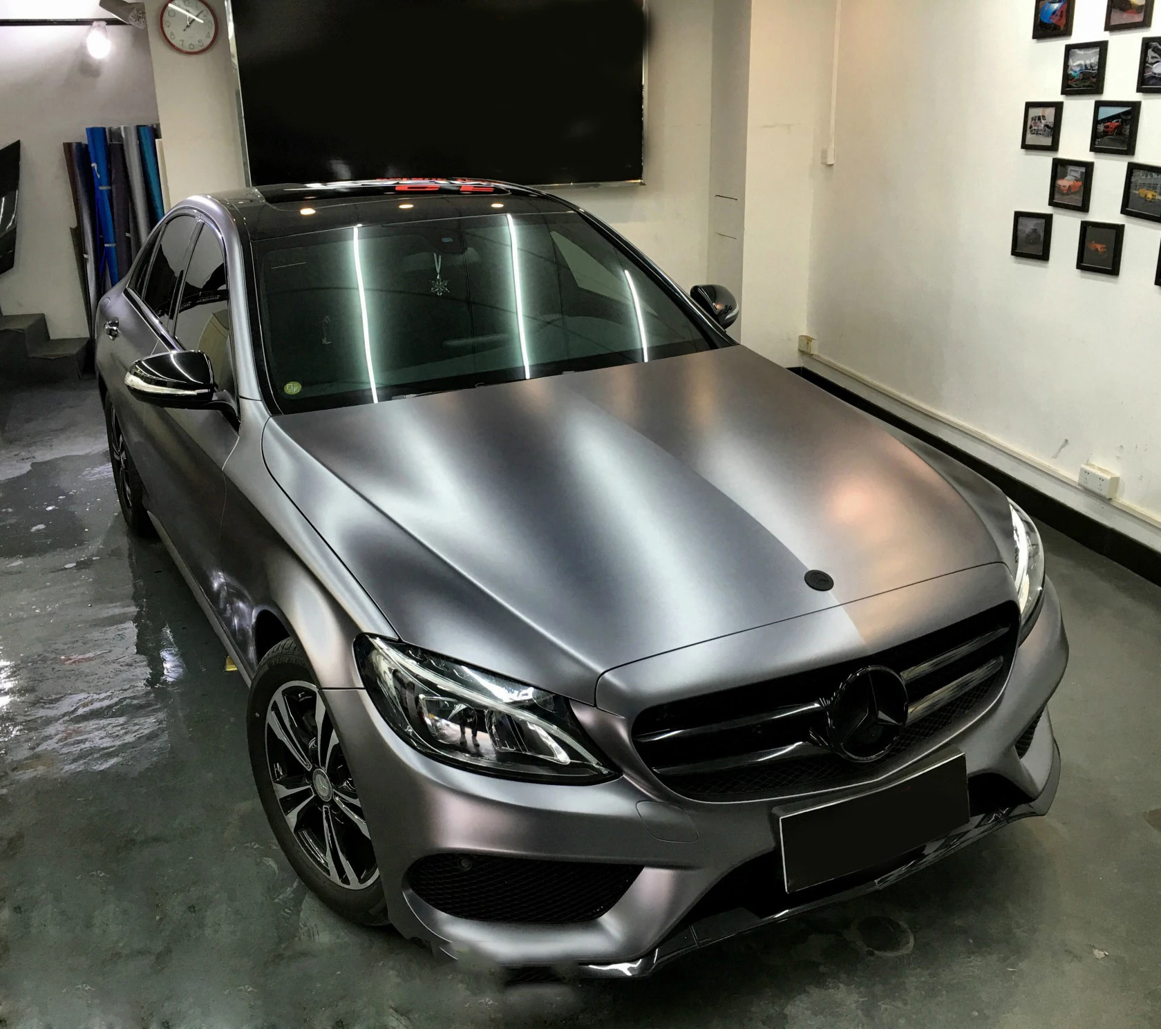 

TSAUTOP 1.52*18M Satin Metallic Carbon Grey Matte Auto Decoration Film Vehicle Wrap Car Vinyl Wrap