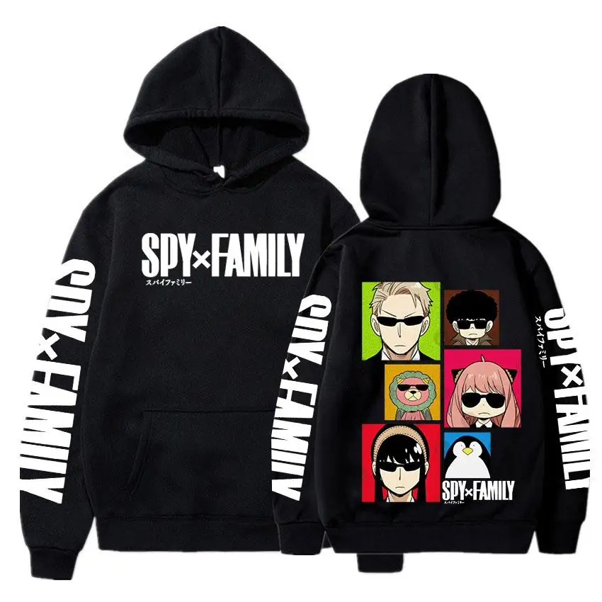 Japanese Anime Spy X Family Anya Forger Printed Hooded Men Women Oversized Hoodies Classic Simple Streetwear Harajuku Sweatshirt