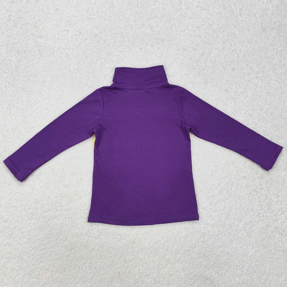 Hot Sale Kids Designer Clothes Boys Mardi Gras Purple Tee Shirts Tops Boutique Baby Boys T-shirts Fashion Boys Clothes Tops New