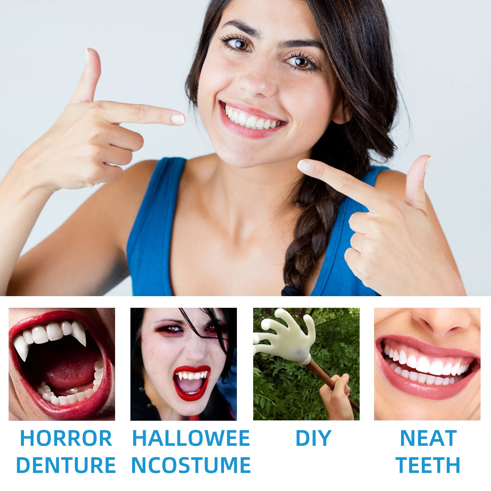 مجموعة أدوات صنع الأسنان الصناعية القابلة للتشكيل - اصنع أسنان مؤقتة للفجوات/الأسنان المفقودة، طين أسنان قوي وآمن للاستخدام في الإصلاح والاستخدام التنكري #5