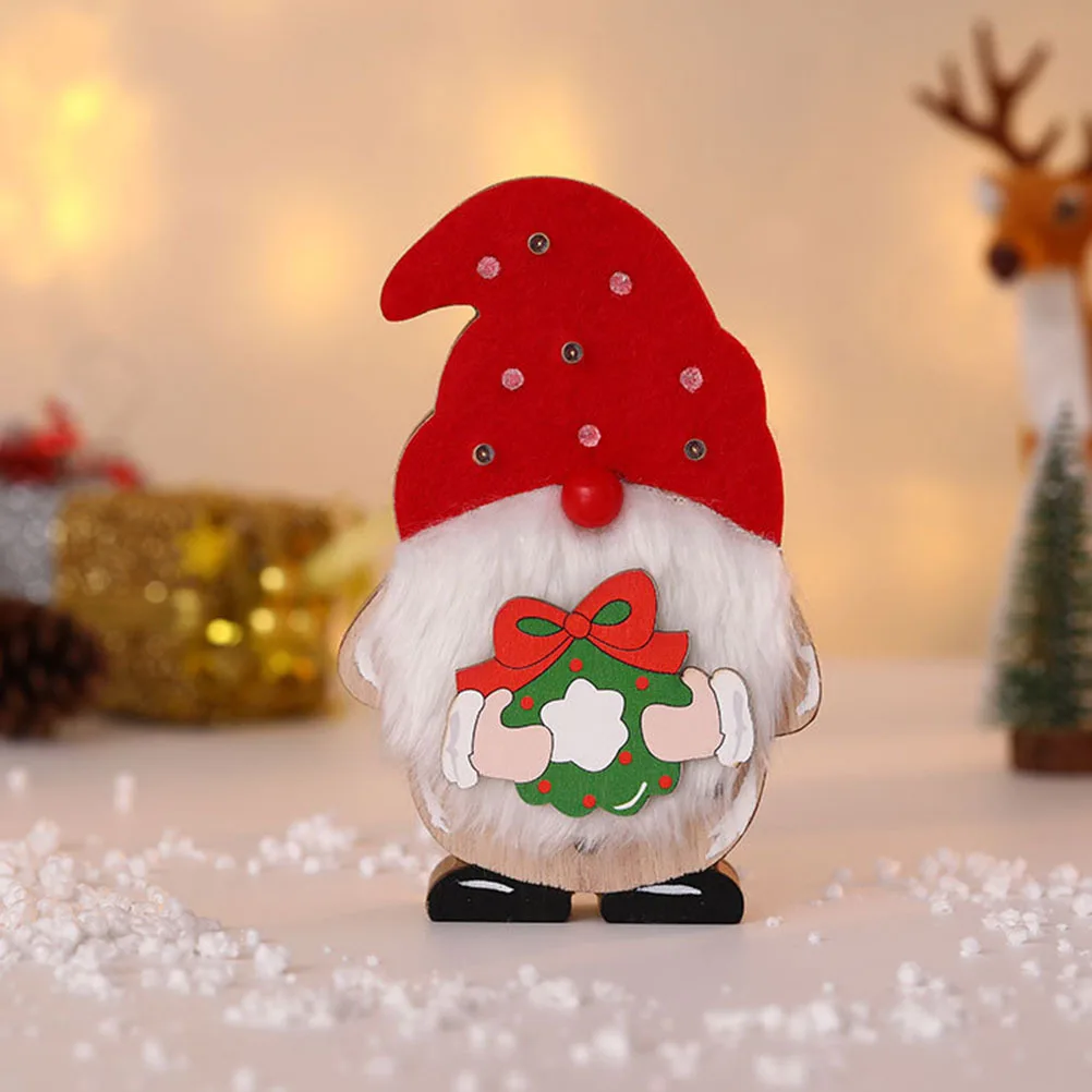 

1Set Glowing Wooden Hanging Decor Replaceable Pattern Luminous Adorn Home Ornament Creative Led Dwarf Christmas Decor Desktop