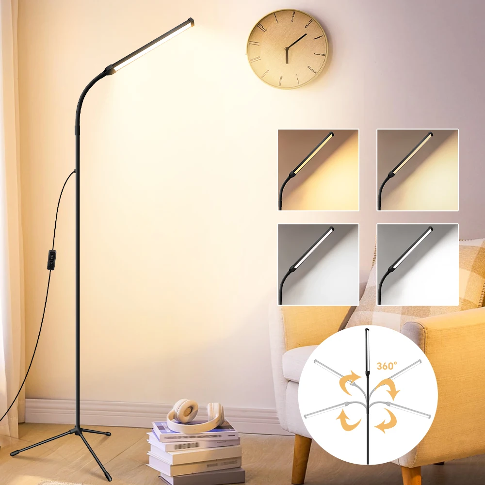 LED Floor Lamp, Adjustable Color Temperature & Brightness Standing Work Light for Eyelash Extensions, Reading, Office & Bedroom