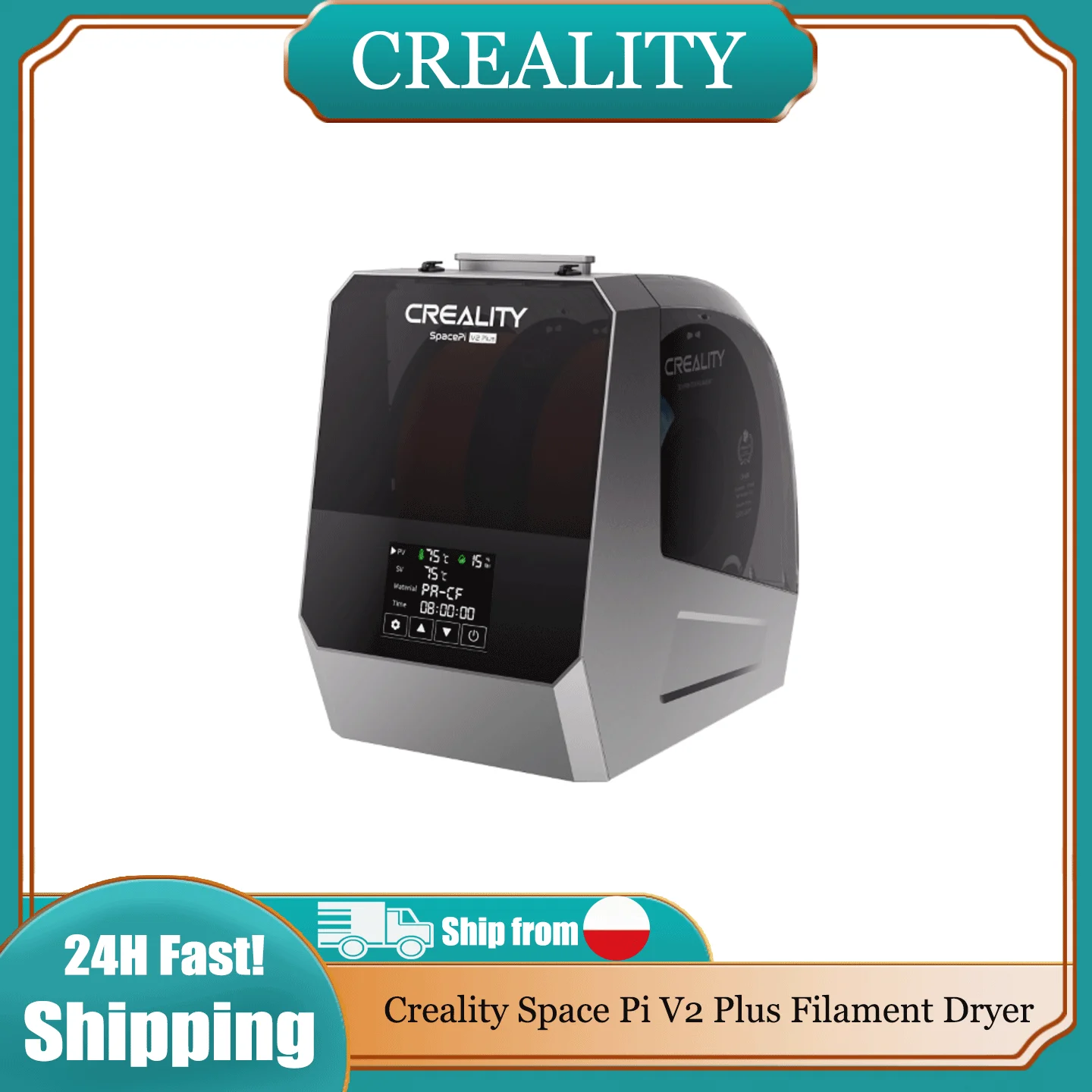 Image of Creality Space Pi V2 Plus Filament-Trockner – Bleibt trocken, druckt einfach, hohe Temperatur, Leistung bis zu 75 ℃ Neues Luftkanal-Design 360 ° Heißluftzirkulation