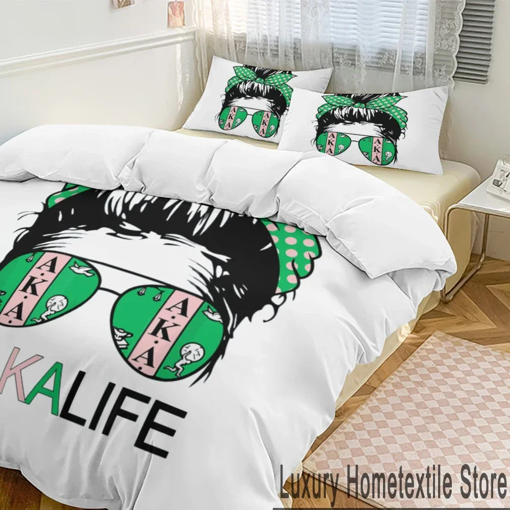 3D Alpha Sorority Kappa Alpha AKA Bedding Set Duvet Cover Bed Set Quilt Cover Pillowcase Comforter king Queen Size Boys Adult