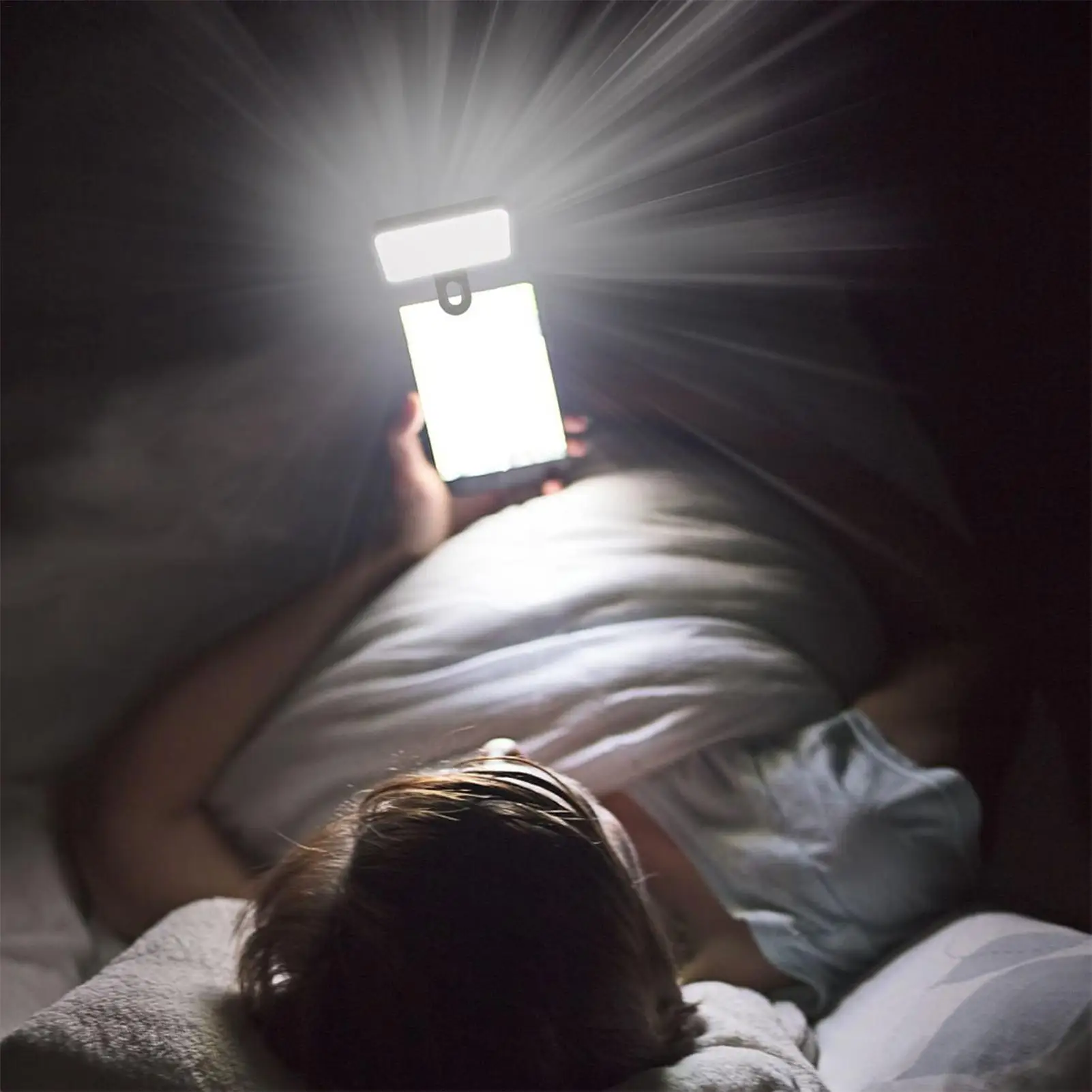 미니 충전식 셀카 조명 LED 라이트 3가지 색상 모드 조절 가능한 밝기 클립형 LED 라이트 휴대폰 브이로그 메이크업용