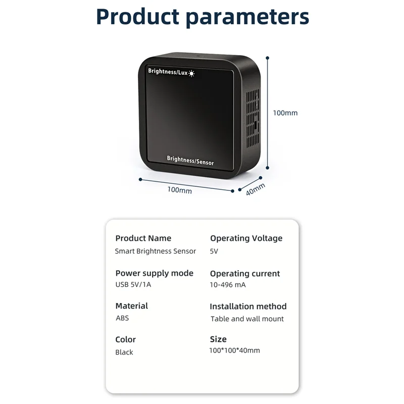 SQPP-2X Tuya Zigbee Light Sensor Brightness Detector With Temperature Humidity Detection Display Smart Home Security Linkage