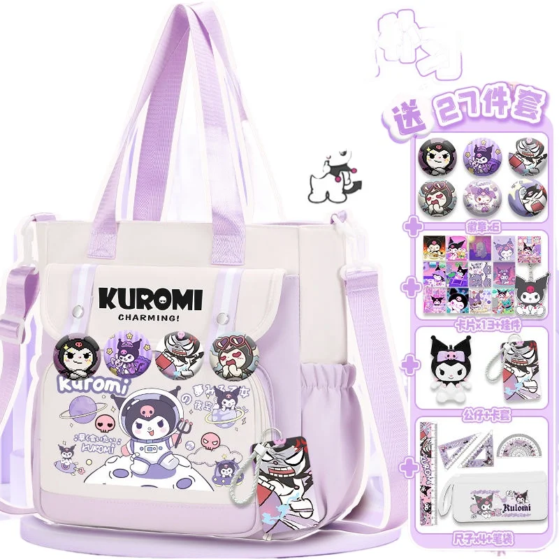 

Sanrio Large Capacity Shoulder Bag for Women Girl Kawaii Book Bag Student Daily Use Luxury Designer Handbag